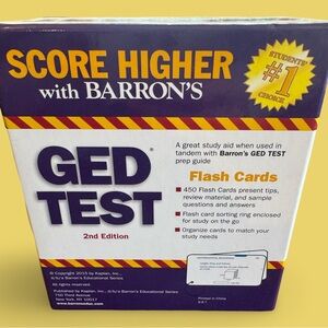 Barron's GED 2nd Edition Test Flash Cards With Card Rings